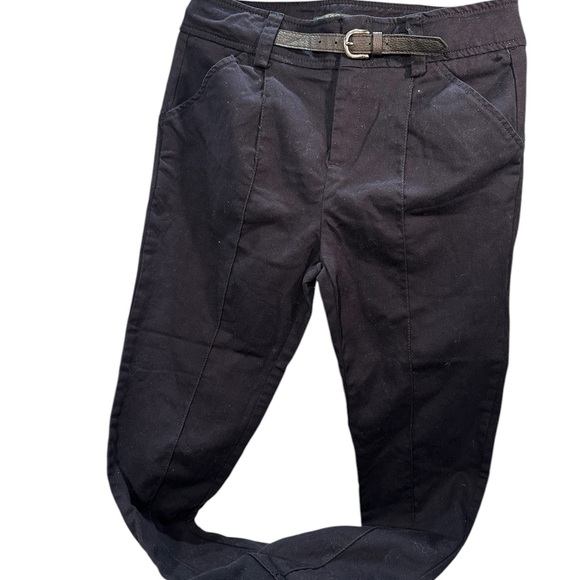 Zara Classic Black Twill Joggers with Belt - Picture 2 of 11